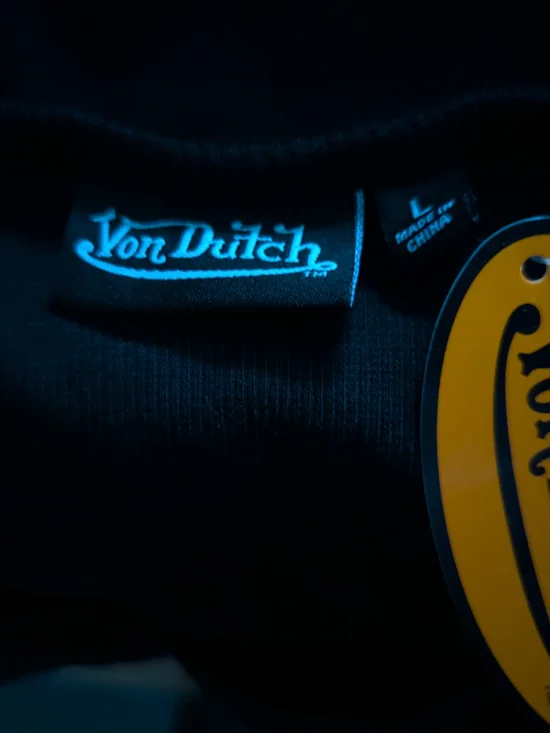 Von Dutch Black Tank with Red Embroidered Logo, Large - Picture 4 of 4